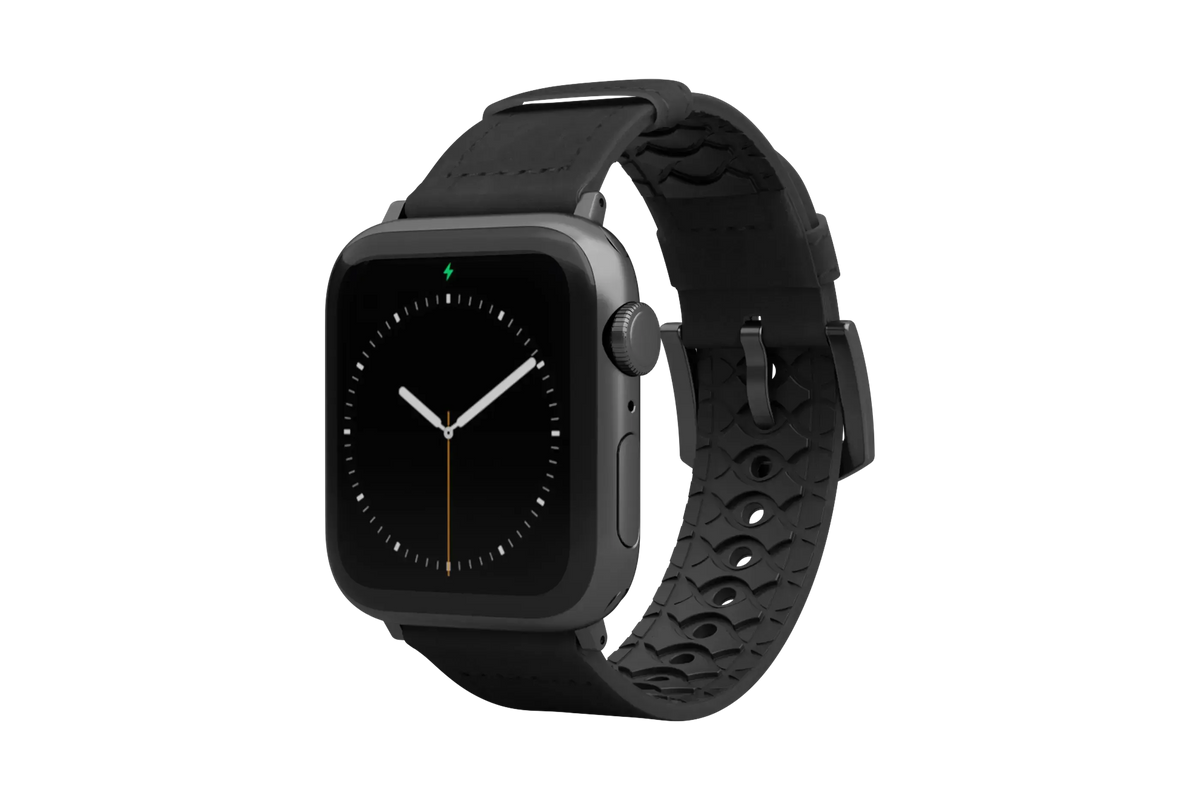 Vulcan Obsidian - Black Apple Leather Watch Band
