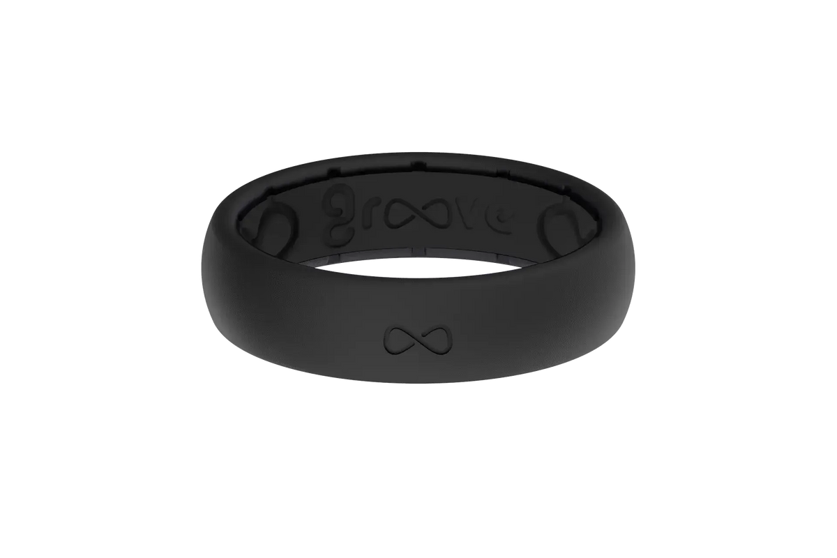 Solid Midnight Black Thin Ring